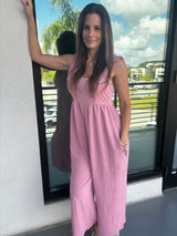 Frilled Sleeveless Back Bow Jumpsuit